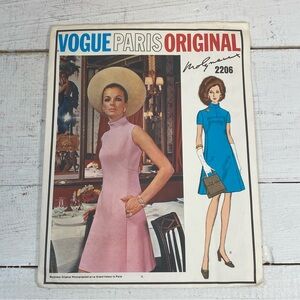 Vintage 1969 Vogue Paris Original Molyneux Sewing Pattern Dress